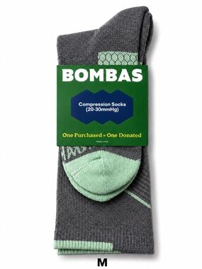 Bombas Compression Knee High Socks M 20-30mmHg Jade